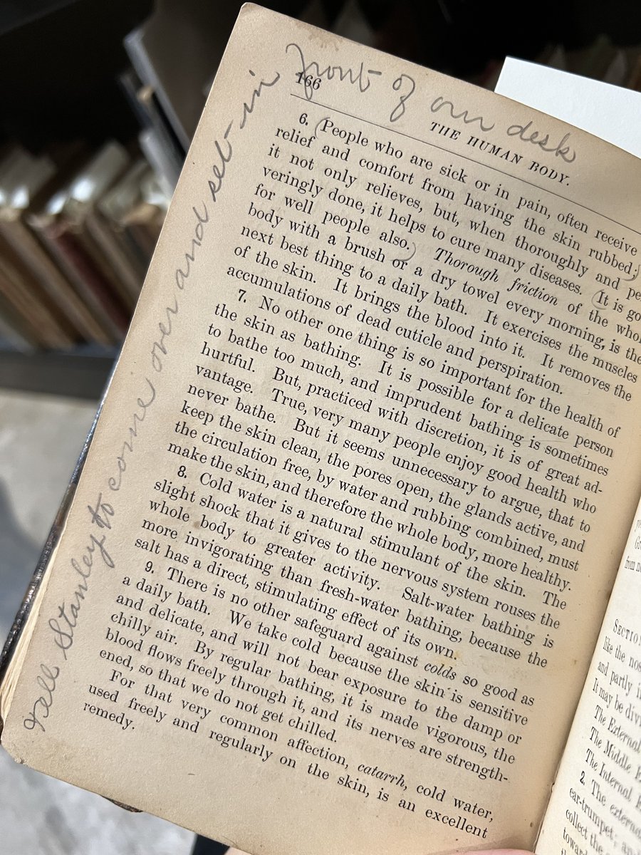 Did you ever pass notes in class? Or maybe write notes in your textbook that your bestie sitting next to you could read? 
We love finding evidence of use in our collections, and this book is quite a gem! With a homemade chemise and notes throughout, there's so much to explore.