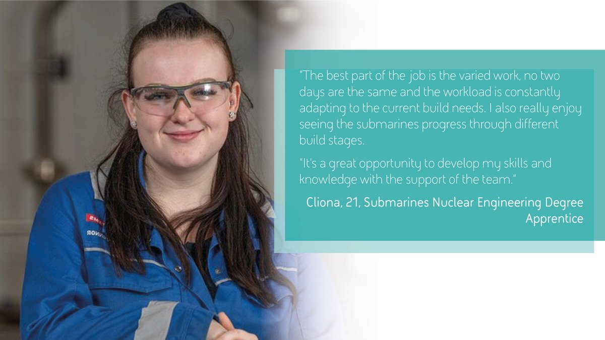 Nuclear Engineering Degree Apprentice Cliona is working on some of the most complex projects in the UK. Cliona is forging a career in our Submarines business, helping to deliver some of the Royal Navy's most critical assets. Apply for an apprenticeship 💻 baesystems.com/earlycareers