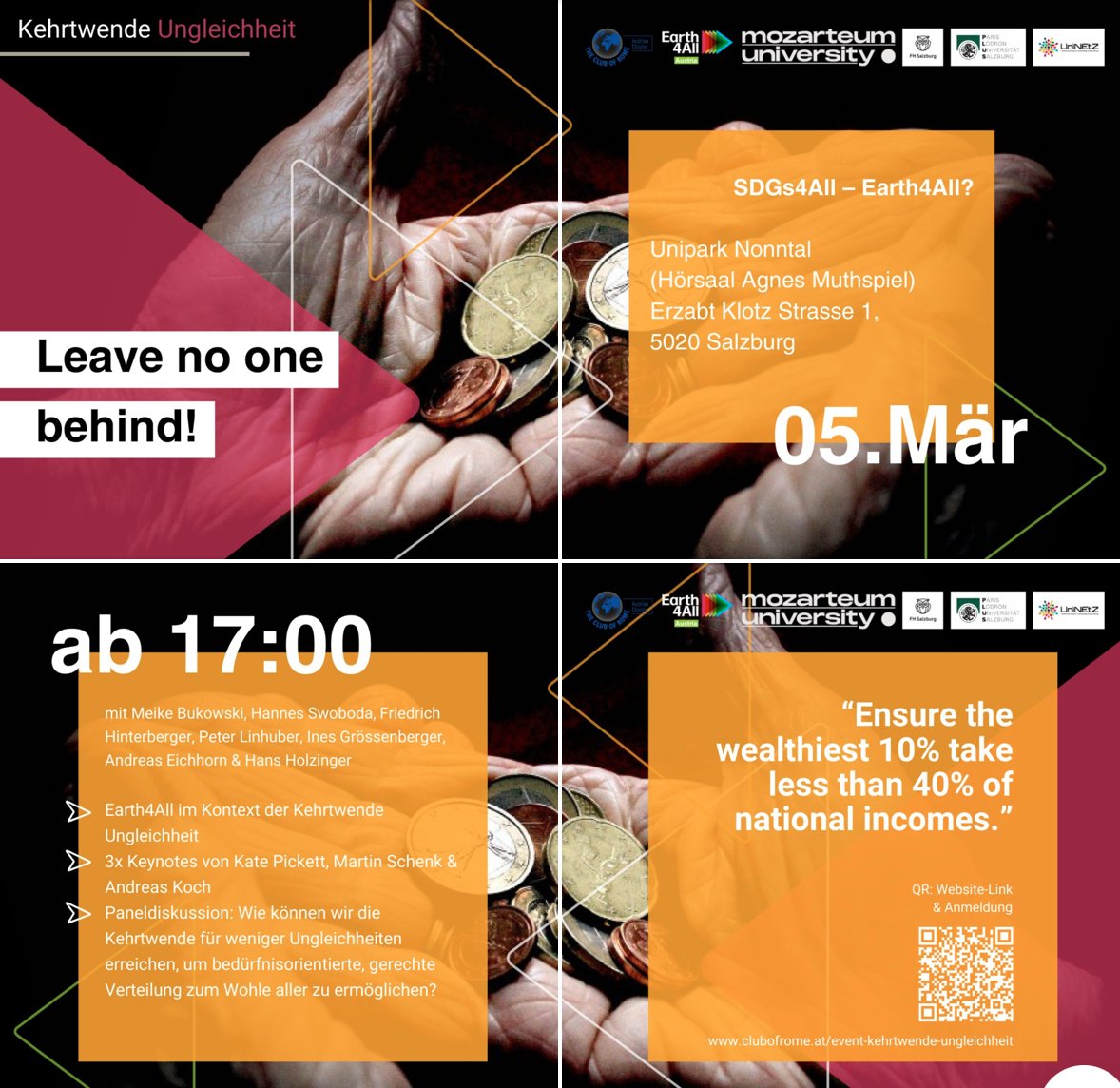 Fritz Hinterberger (@fritztwitzzz) on Twitter photo Im Rahmen unserer österreichweiten <a href="/ClubofRomeAT/">Club of Rome - Austrian Chapter</a>-Kampagne, einen „#GiantLeap“, wie er im Bericht „#Earth4All“ vorgeschlagen wird, in Österreich umzusetzen widmen wir uns am 5. und 6. März in #Salzburg dem Thema „#Ungleichheit“. <a href="/Earth4All_/">Earth4All</a>
fritz.hinterberger.com/umverteilung/ Im Rahmen unserer österreichweiten <a href="/ClubofRomeAT/">Club of Rome - Austrian Chapter</a>-Kampagne, einen „#GiantLeap“, wie er im Bericht „#Earth4All“ vorgeschlagen wird, in Österreich umzusetzen widmen wir uns am 5. und 6. März in #Salzburg dem Thema „#Ungleichheit“. <a href="/Earth4All_/">Earth4All</a>
fritz.hinterberger.com/umverteilung/