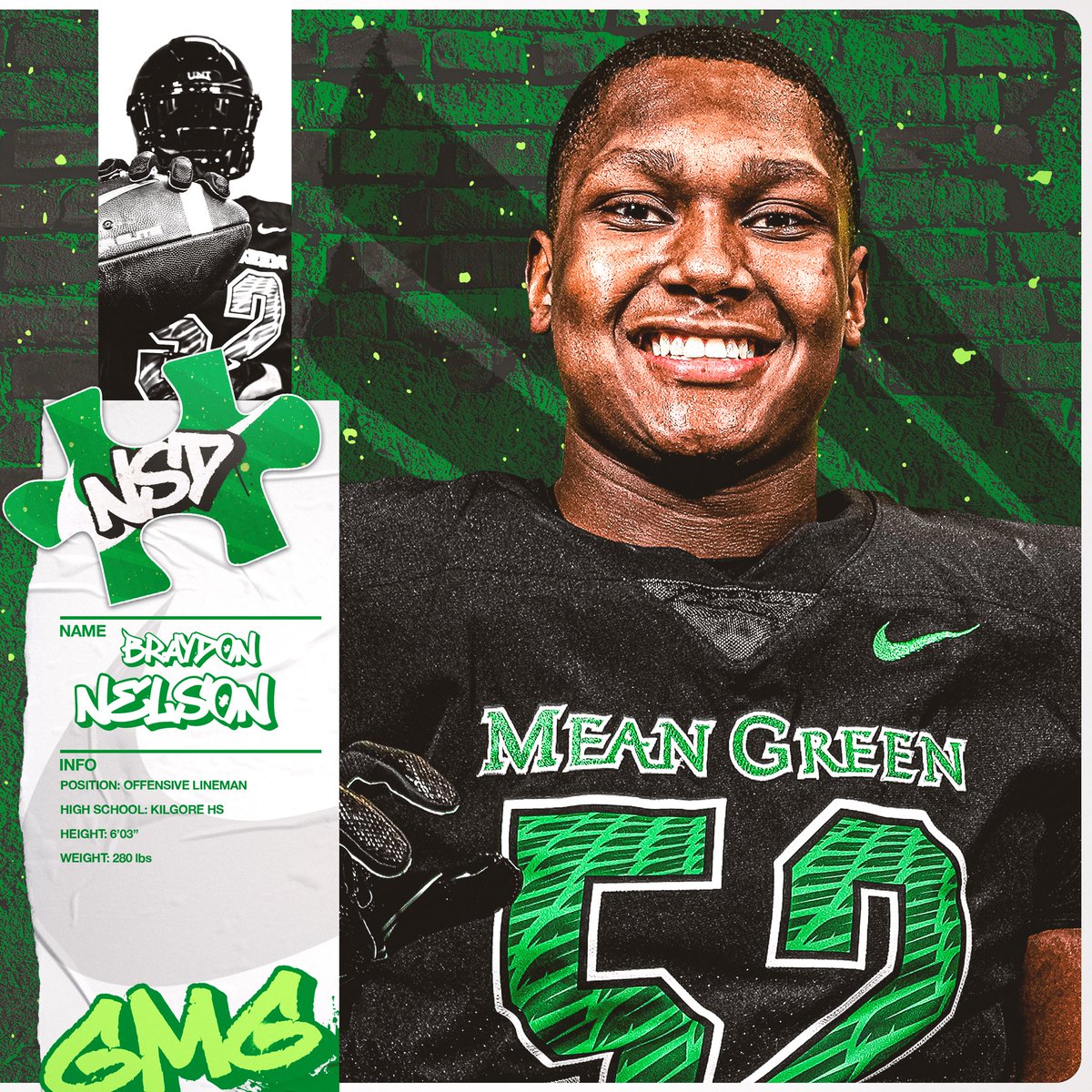Piece by piece 🧩 Welcome to the Mean Green @BraydonNelson1 #GMG🦅