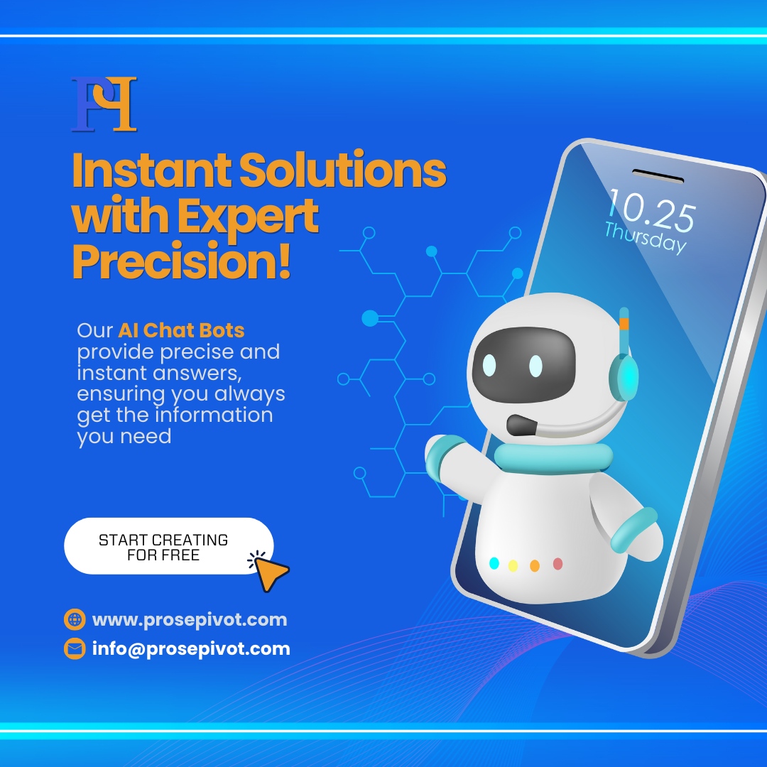 prosepivot's tweet image. Unlock Expert Solutions Instantly! 

Our AI Chat Bots provide precise answers, ensuring you always have the information you need. 

Experience unparalleled assistance with Prose Pivot! 🤖💡 

#AIChatBots #ProsePivotSolutions #ExpertPrecision 

🌐 prosepivot.com
✉️ inf...