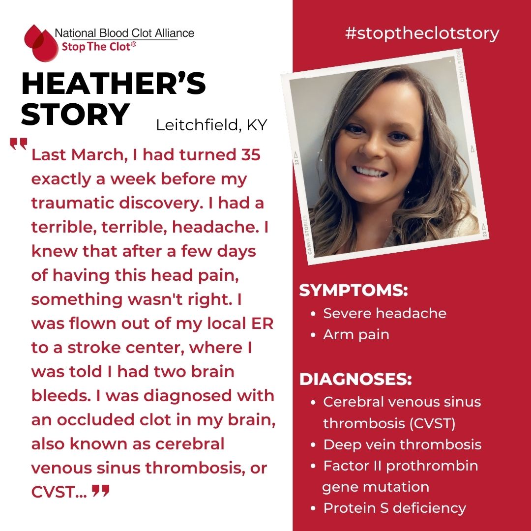 StopTheClot's tweet photo. "Both arms ended up with #bloodclots at the same time, while I was trying to heal from my brain surgery." Heather's full story: https://t.co/Zr2JQ4sQbi
#stoptheclot #stoptheclotstory #dvt #cvst #brainclot #prothrombinfactor2 #proteinsdeficiency #bloodclottingdisorder https://t.co/jWfUmtjztX