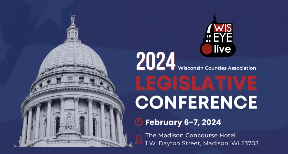 WisconsinEye's tweet photo. LIVE NOW ON https://t.co/tEkKvbwqXk
2024 @WisCounties Legislative Conference - Day 2
LIVE EVENT LINK: https://t.co/2G6wahMT90
MORE INFO: https://t.co/JrhVBjYish #WisconsinEye #Wisconsin #wipolitics #WisCounties #WCALegConference https://t.co/R3iLOoW2hz