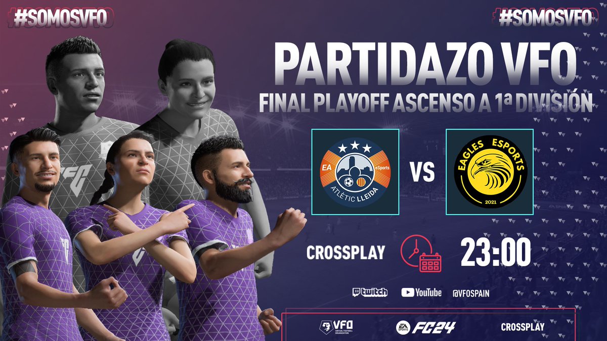 VFOspain's tweet image. 🔥El 𝐚𝐬𝐜𝐞𝐧𝐬𝐨 a Primera División 𝐞𝐧 𝐣𝐮𝐞𝐠𝐨🔥

Tras los dos primeros enfrentamientos del BO3, esta noche se decide la eliminatoria con el tercer partido.

⚔️ @eAtleticLleida 🆚@Eagles11vs11 
⏰23:00

🎙️@SeeergioGM 
📺#PartidazoVFO | twitch.tv/VFOspain