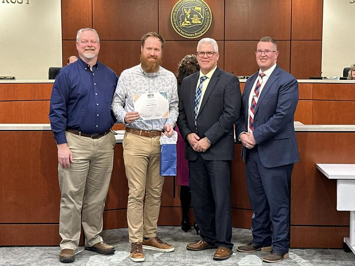 During last night’s School Board Meeting, Mr. Harley McCain received his award for being the 2023-2024 Shawsville Middle School Teacher of the Year! Congratulations again, Mr. McCain!!!!