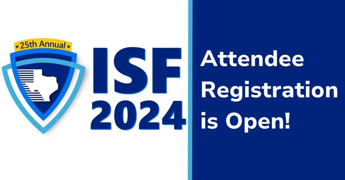 Attendee registration is open for the 25th Annual Information Security Forum (ISF)!

Eligible attendees include government employees (state and local) and employees of K-12 &amp; higher education institutions. 

For more information: dir.texas.gov/information-se…

#DIRisIT #ISF2024
