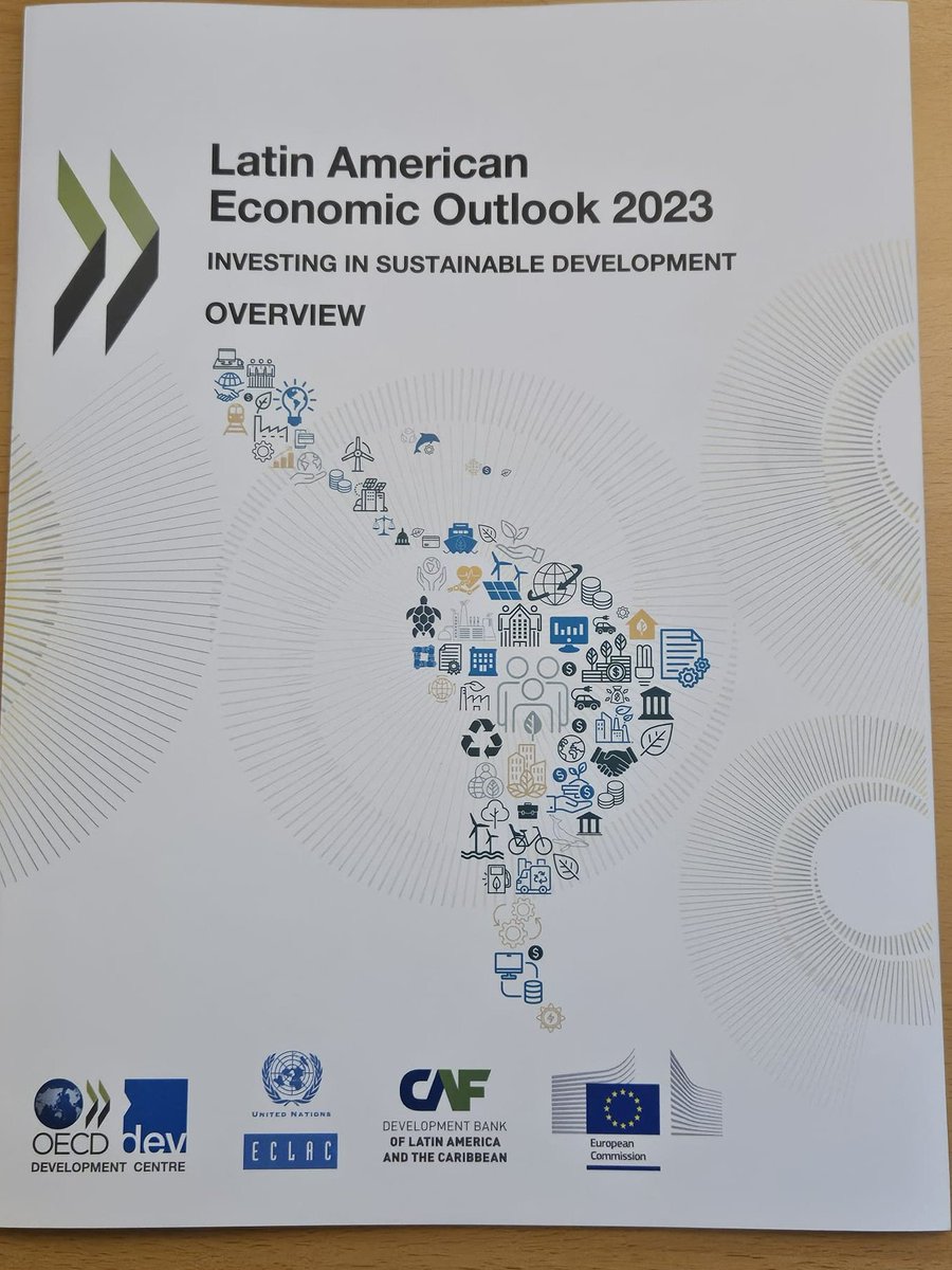 Hoy @franciscosaffie participó en la Presentación del informe anual de Perspectivas Económicas de América latina 2023: “Invirtiendo para un desarrollo sostenible”. El evento fue organizado por @OECDDEV, @cepal_onu, @AgendaCAF, @EU_Commission y el @AFD_France.