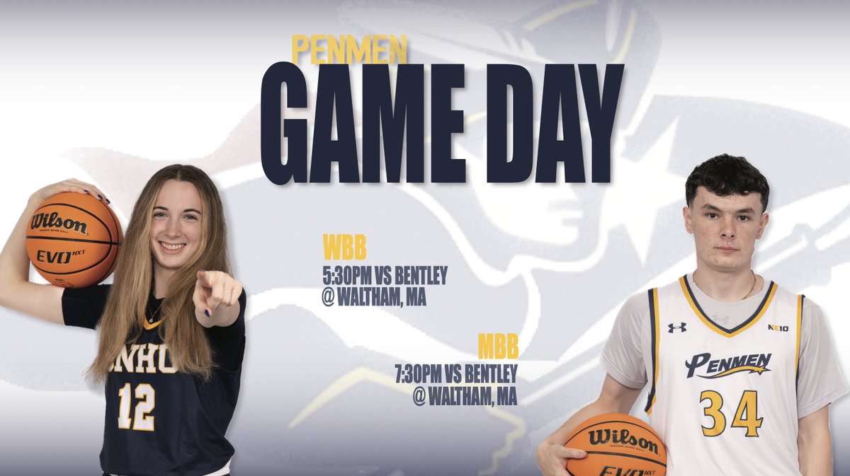 It's game day! @SNHUWBB and @SNHUMBB head to Bentley for a crucial doubleheader. The women will try and pull within one game of the first-place and top-10-nationally-ranked Falcons, while the men will break a third-place deadlock.