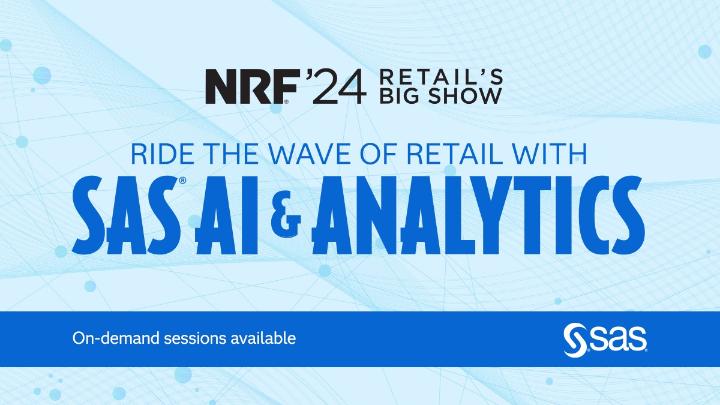 csmit75's tweet photo. Missed out on hearing how AI and analytics can help you embrace the power (and the unpredictability) of persistent disruption? Surf our #NRF2024 on-demand sessions on merchandising and supply chain analytics, customer experience, and demand planning now: 
https://t.co/SWfQInS8ql https://t.co/IREqdoDJjC