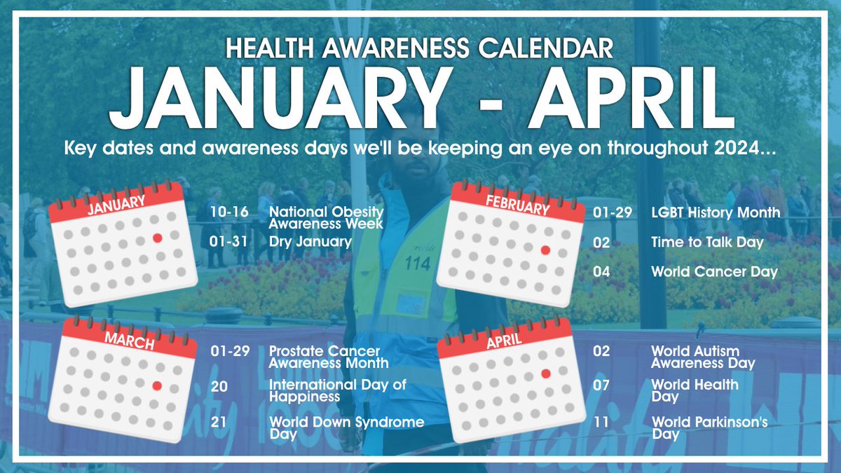 📷 We've been taking a look at what's in store for 2024; Starting with a check of the annual Health Awareness Calendar. We'll be sharing a bit about some of these key dates as they come around 📷