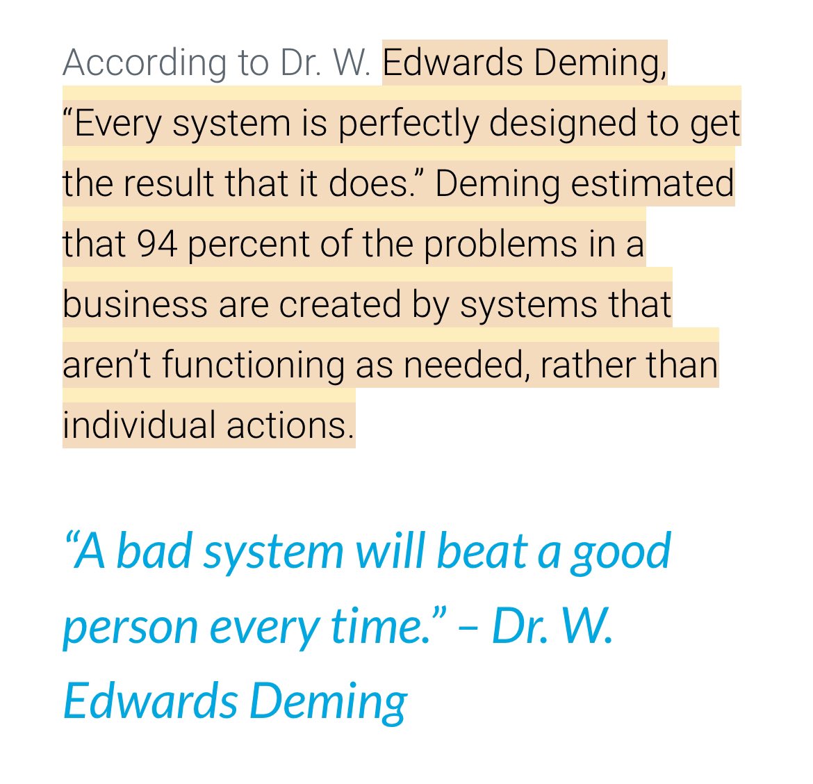 This one should speak to ALL 👏 OF 👏 US

Deming understood cognitive science well before psychologists came to understand it.

#alliance24 <a href="/ColinWestMDPhD/">Colin West</a>