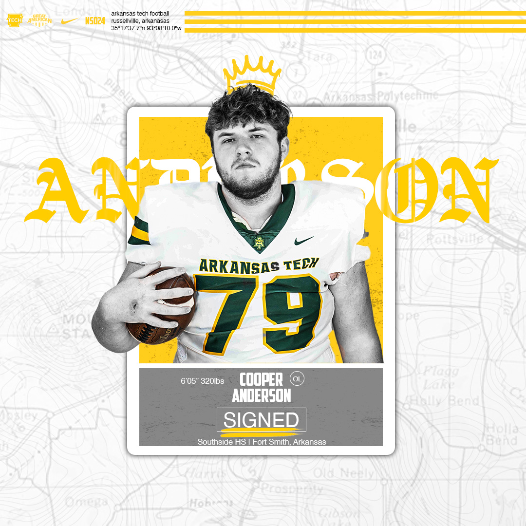 Our Wonder Boys Football #NSD24 starts off in the trenches with an offensive lineman from Fort Smith!

Join us in welcoming Cooper Anderson!

🏈 <a href="/CooperA_79/">Cooper Anderson</a>

#FightOn | #LinkItUp | @ATUFOOTBALL