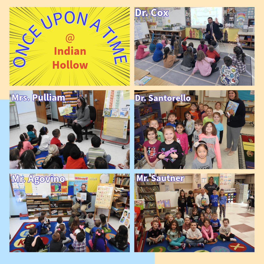 CommackSchools's tweet photo. An exciting day at Indian Hollow when five Secret Readers read The Three Little Pigs to the children. It was hard to say who enjoyed it more - our district administrators or the students! #LiteracyWeek #ReadingIsFun #OnceUponATime #IndianHollow #SecretReaders #CommackSchools https://t.co/DiulwO2SnP