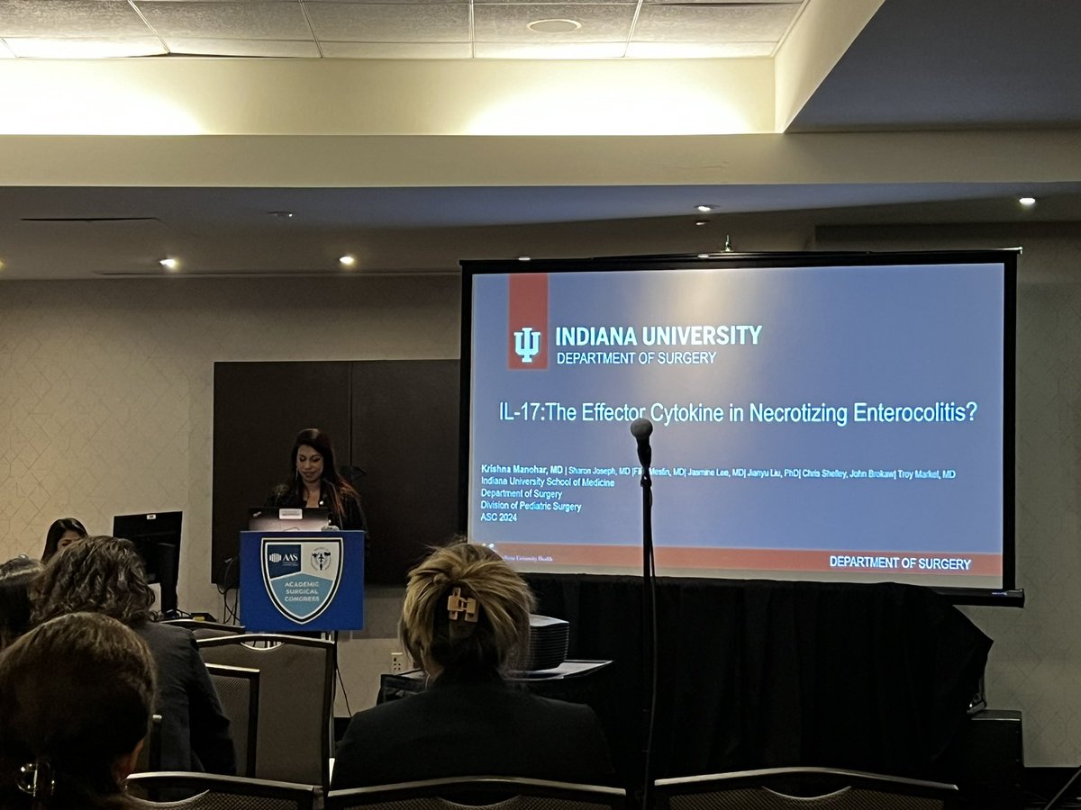 DocKmano's tweet photo. The @troymarkelmd lab representing at #ASC2024 with @DrJasmine_MD on solving the immune destruction of Stem Cells, @sharonj077 presenting a novel use of the drug APX-3330 in NEC, and me presenting on using IL-17A inhibitors to treat NEC. @IU_Surgery @IU_PedSurg https://t.co/zhkhMs8dee