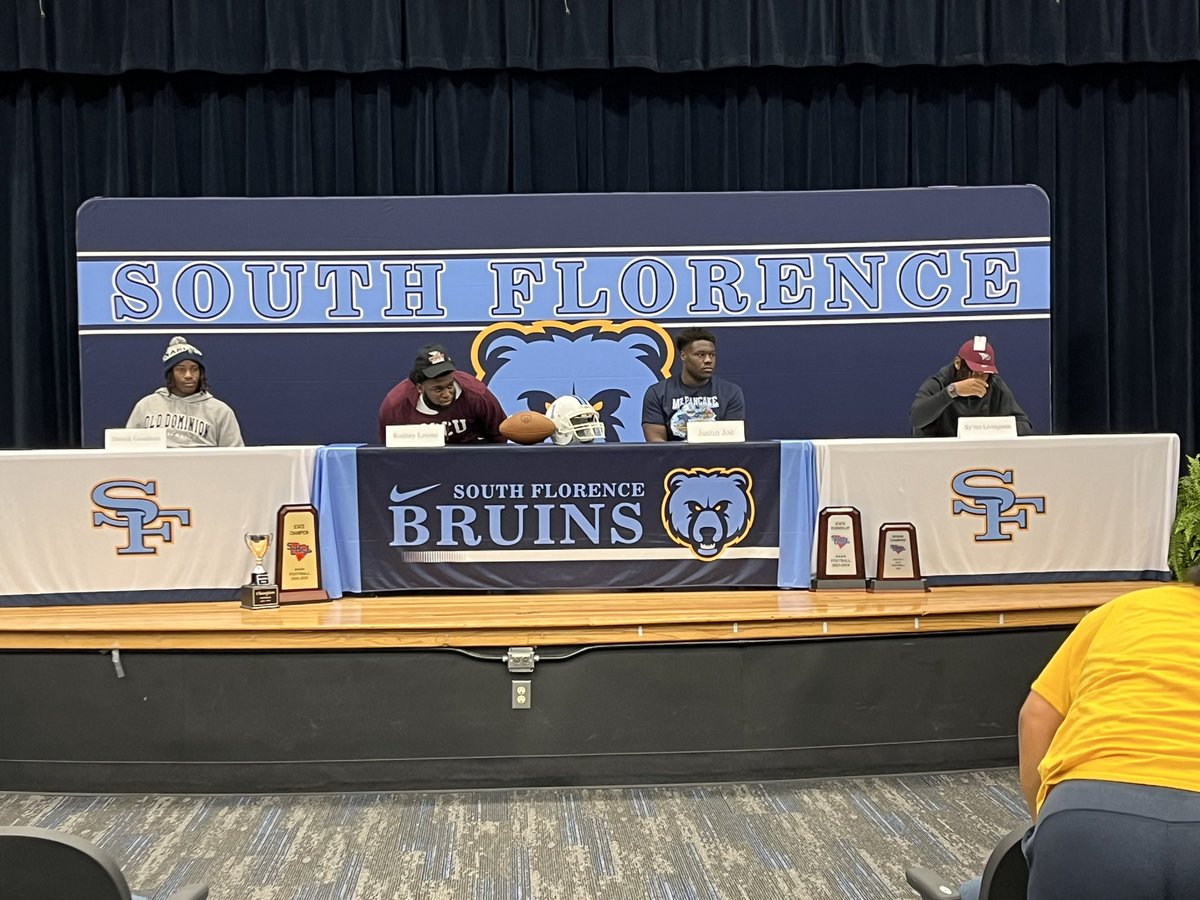 Congratulations Dirrick Goodman (ODU), Rodney Lesane (NCCU), Justin Joe (CSU), and Sy’Ree Livingston (NCCU) on signing your National Letters of Intent this morning! #DPTB