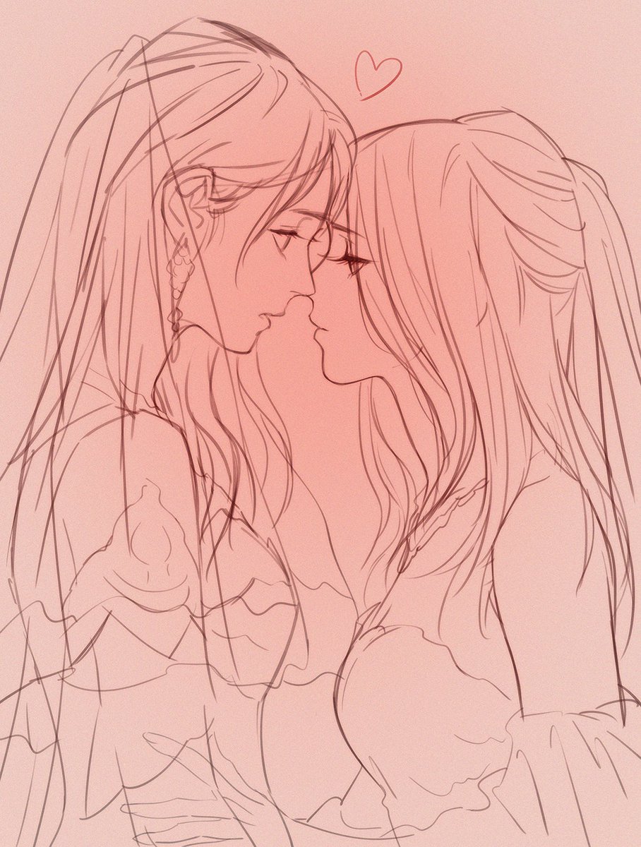 最近在看的百合日剧，随手涂。剧名叫 #チェイサーゲームWパワハラ上司は私の元カノ