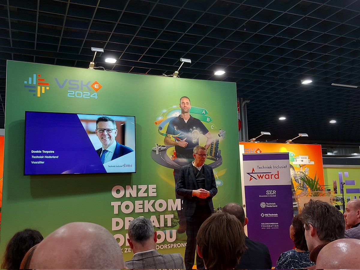 Techniek Inclusief Award op VSK, heel mooi te zien hoe de sector hiermee aan de slag is. Hard nodig!