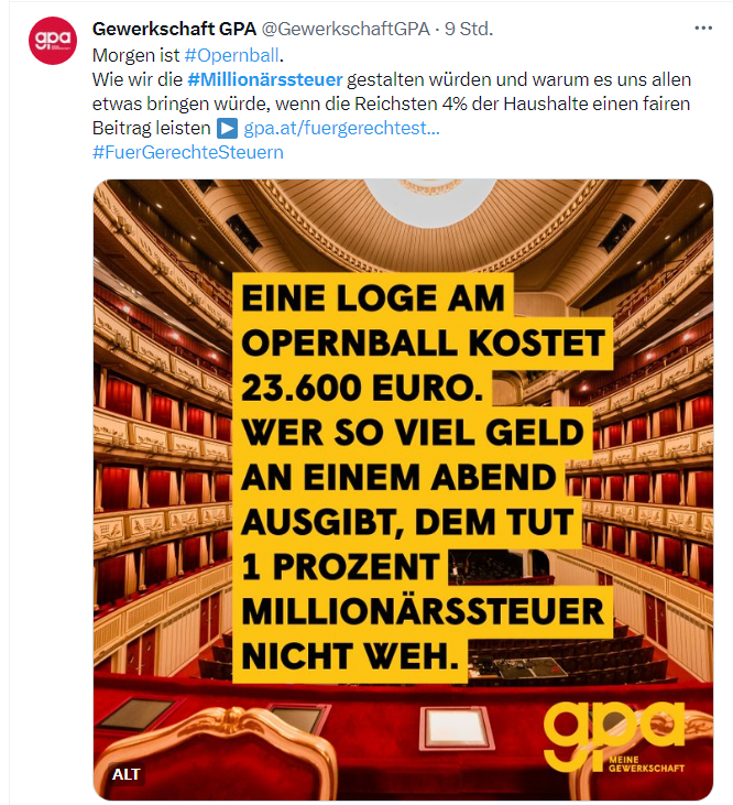 prikoszovich's tweet image. Der #Opernball steht vor der Tür und es kommt zur Neiddebatte! Was bringt dem 08/15 Bürger eine #Millionärssteuer? Was steuert die Steuer, die Umverteilungsfantasien von der #SPÖ? Ich bin #FürGerechteSteuern, aber nicht weil die SPÖ mehr Geld braucht!