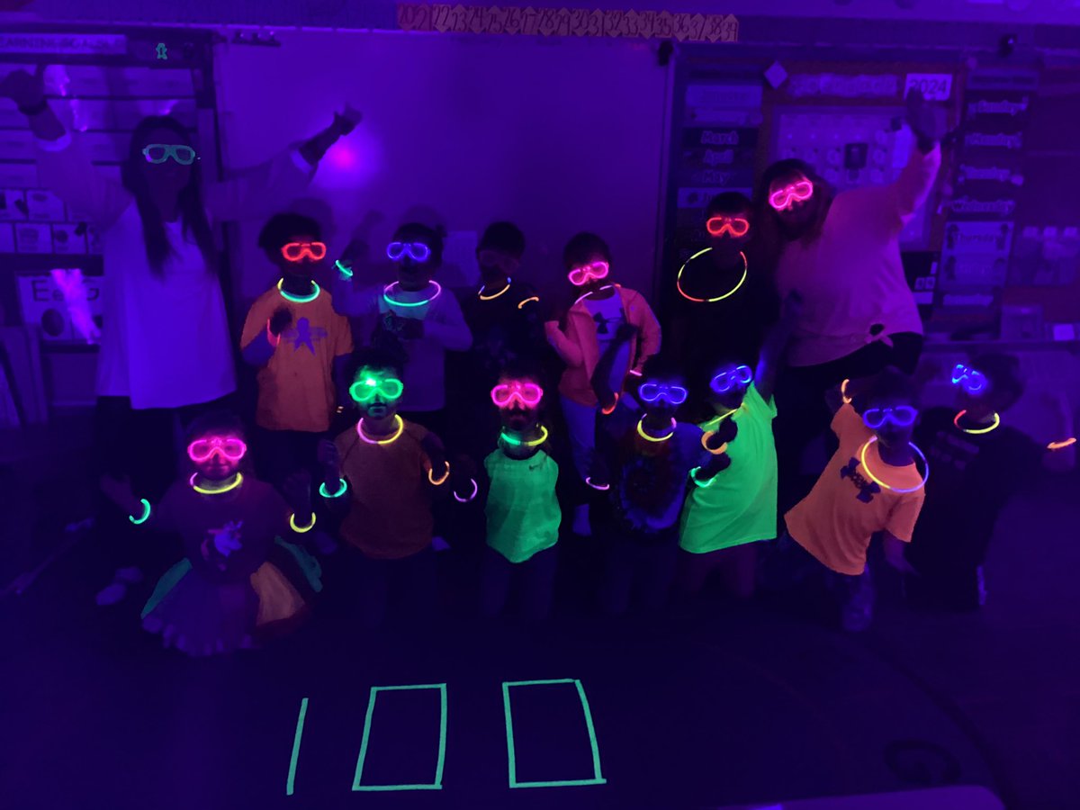 Kinders celebrating 100 Days of School with 100 Days BRIGHTER!  We LOVE Kindergarten!