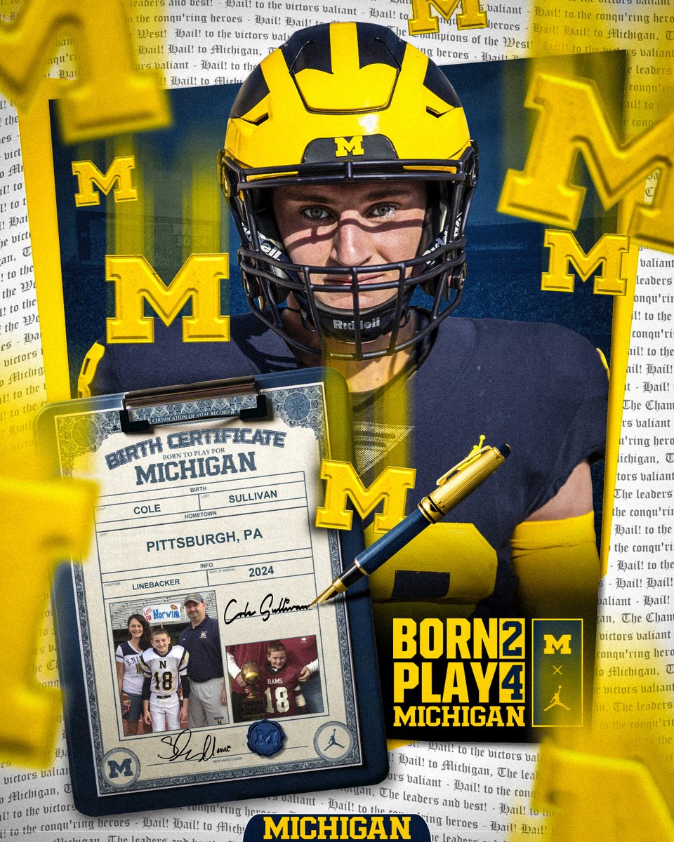 New Blue 〽️ Welcome home, @ColeSull18! #Born2Play4Michigan | mgoblue.com/signingday