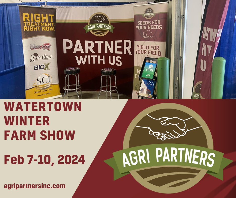 AgriPartnersInc's tweet photo. 🐮Today is the first day of the Watertown Winter Farm Show at the Codington County Extension Complex in Watertown!

Stop by our booth and visit with us!  Show goes on every day from 9am-4pm until Saturday.

https://t.co/UDHrF0Eoz9 https://t.co/6LshbzftoL