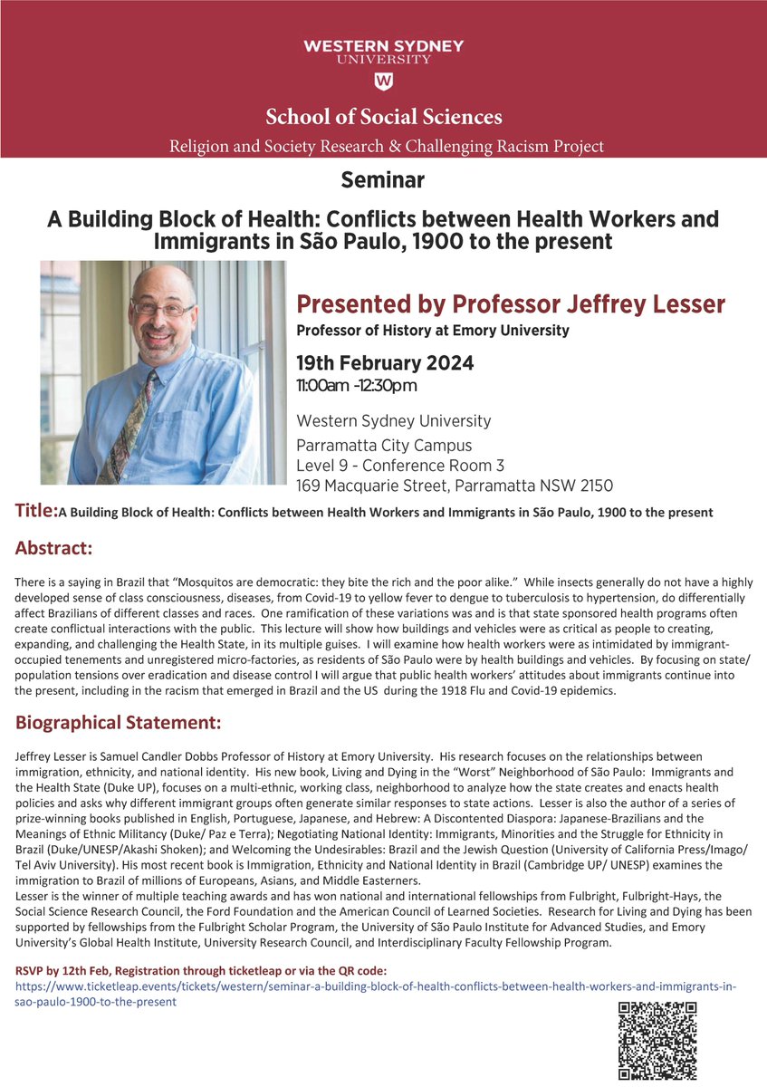 If you are in Sydney, please join me for a discussion of my forthcoming Duke University Press Book, Living and Dying in Sao Paulo.