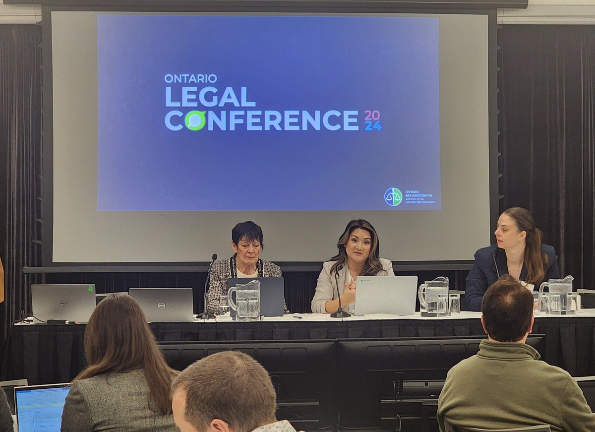 EavaKayM's tweet photo. First panel of the day! "Capacity &amp; Complex Issues in Family Law"
Panelists:
1) Kathy Batycky, Stoner &amp; Company Family Law Associates
2) Amelia Yiu, Elm Law Professional Corporation
3) Jane Stewart, Justice for Children and Youth

@OBAlawyers #OLC2024 https://t.co/h31Z1K9Yxk