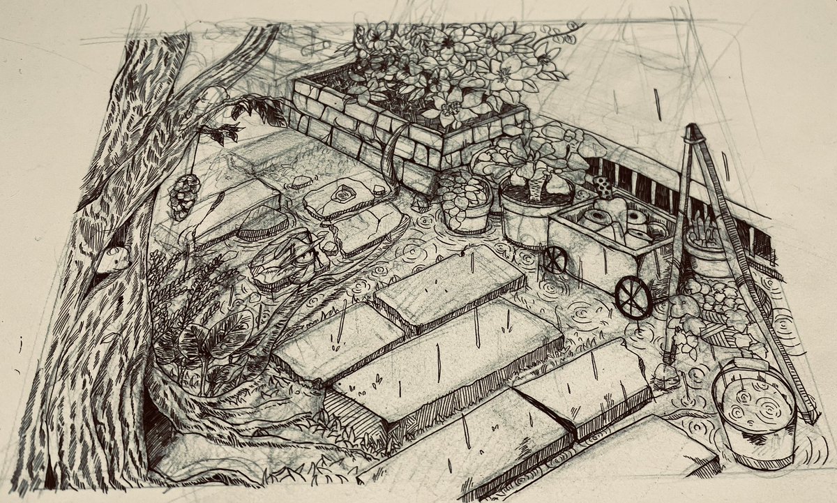 heya96's tweet photo. ちょっと大きめの絵を
完成したらポストカードにもする予定
#創作 https://t.co/g8nbMHhIyJ