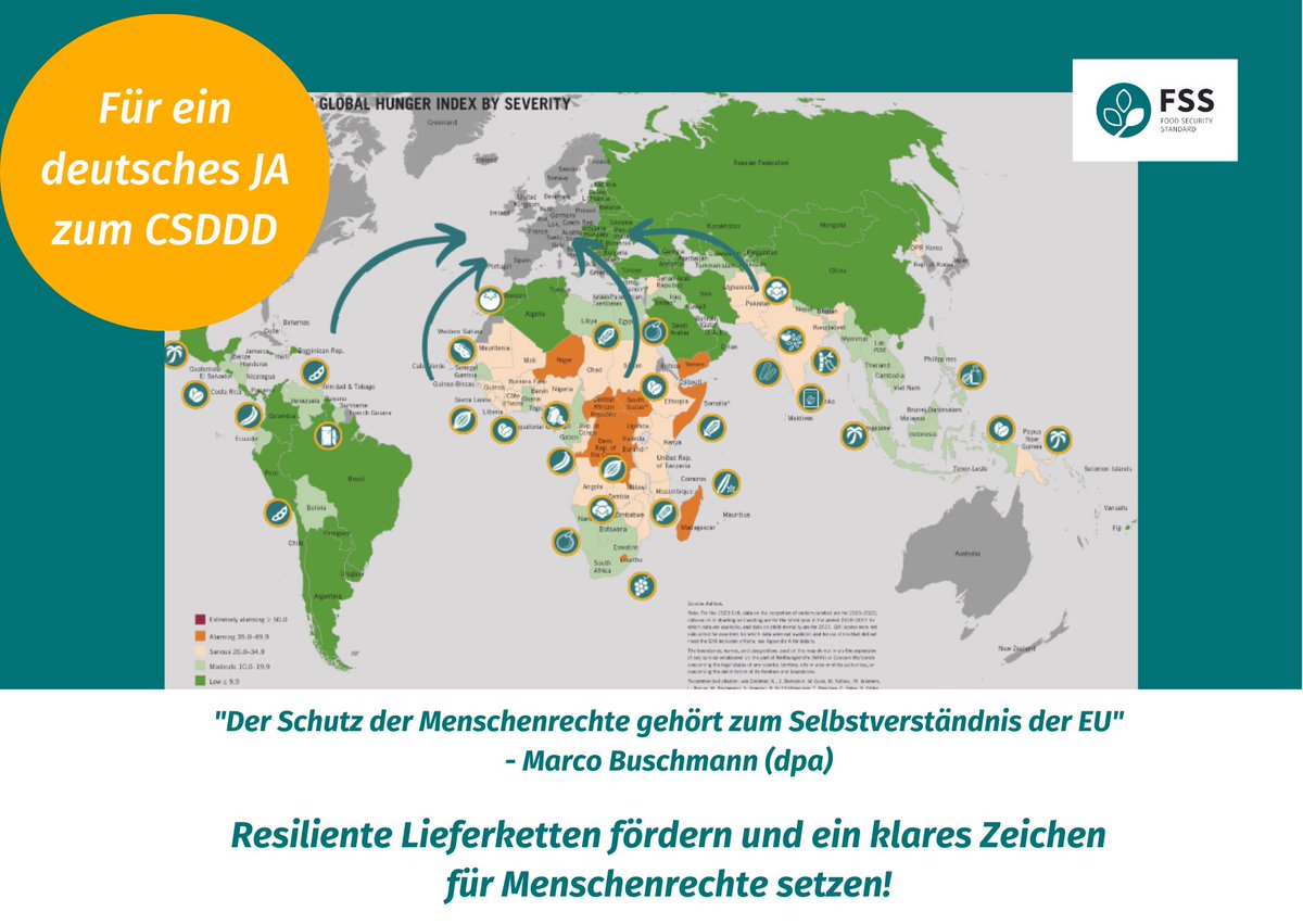 FoodSecStandard's tweet photo. 🇪🇺🌍👩‍🌾🌱🔊Die Abstimmung über das #CSDDD im EU-Rat steht bevor &amp; die Entscheidung Deutschlands wird Signalwirkung haben. Wir appellieren daher an die @BundesregDE @Bundeskanzler setzen Sie Ihre Versprechung aus dem Koalitionsvertrag um! Für Menschen- und Umweltrechte! ✅ https://t.co/7HkF5YYpAI