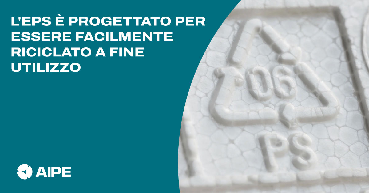 Gli imballaggi in EPS vengono realizzati con un'elevata percentuale di EPS riciclato e progettati per essere riciclati facilmente e completamente al termine del loro utilizzo. aipe.biz/economia-circo…