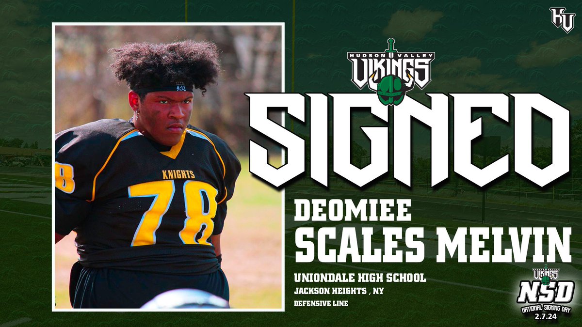 HVCCVIKINGS's tweet photo. Welcome to the Valley! Congratulations to Deomiee Scales Melvin (Uniondale HS/Jefferson Heights, NY) on his commitment to join the Vikings football program in 2024-25! #GoVikings #NSD24 https://t.co/xvZh8l78lC