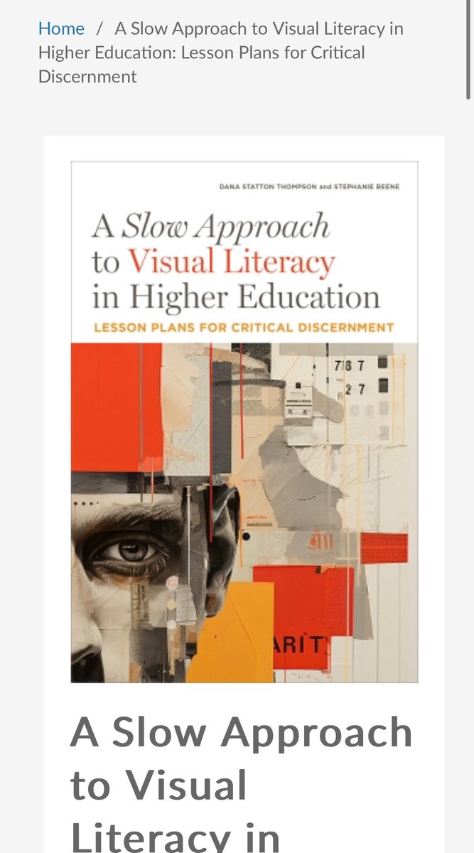 DanaStatton's tweet photo. My book ‘A Slow Approach to Visual Literacy in Higher Education’ is available for pre-order! Copies will ship this summer 🎉 
https://t.co/ZeUPNdXWwe https://t.co/XZlnWolkPb