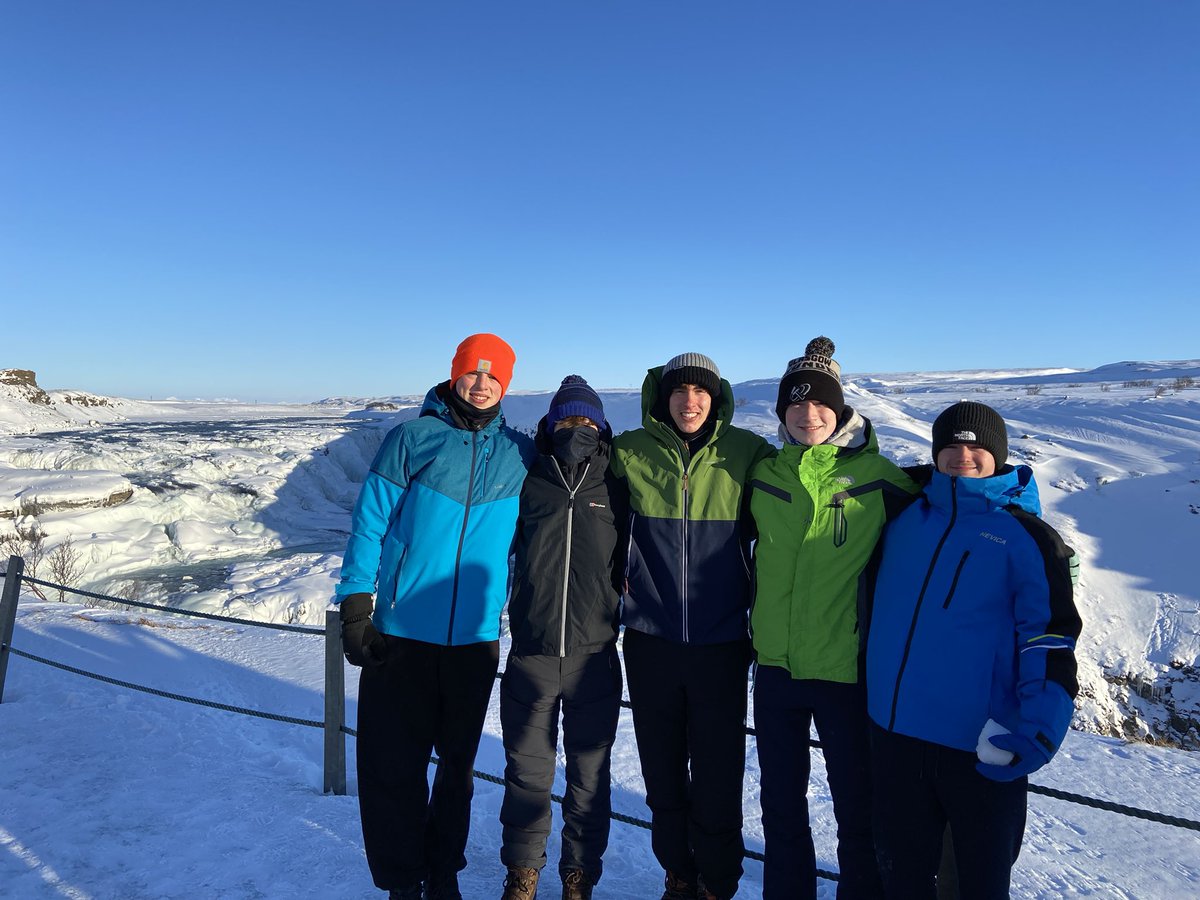 HSofG's tweet photo. Appreciating the wind chill factor up at Gullfoss #HSOGGeography #HSOGIceland https://t.co/5UZ39odwM0
