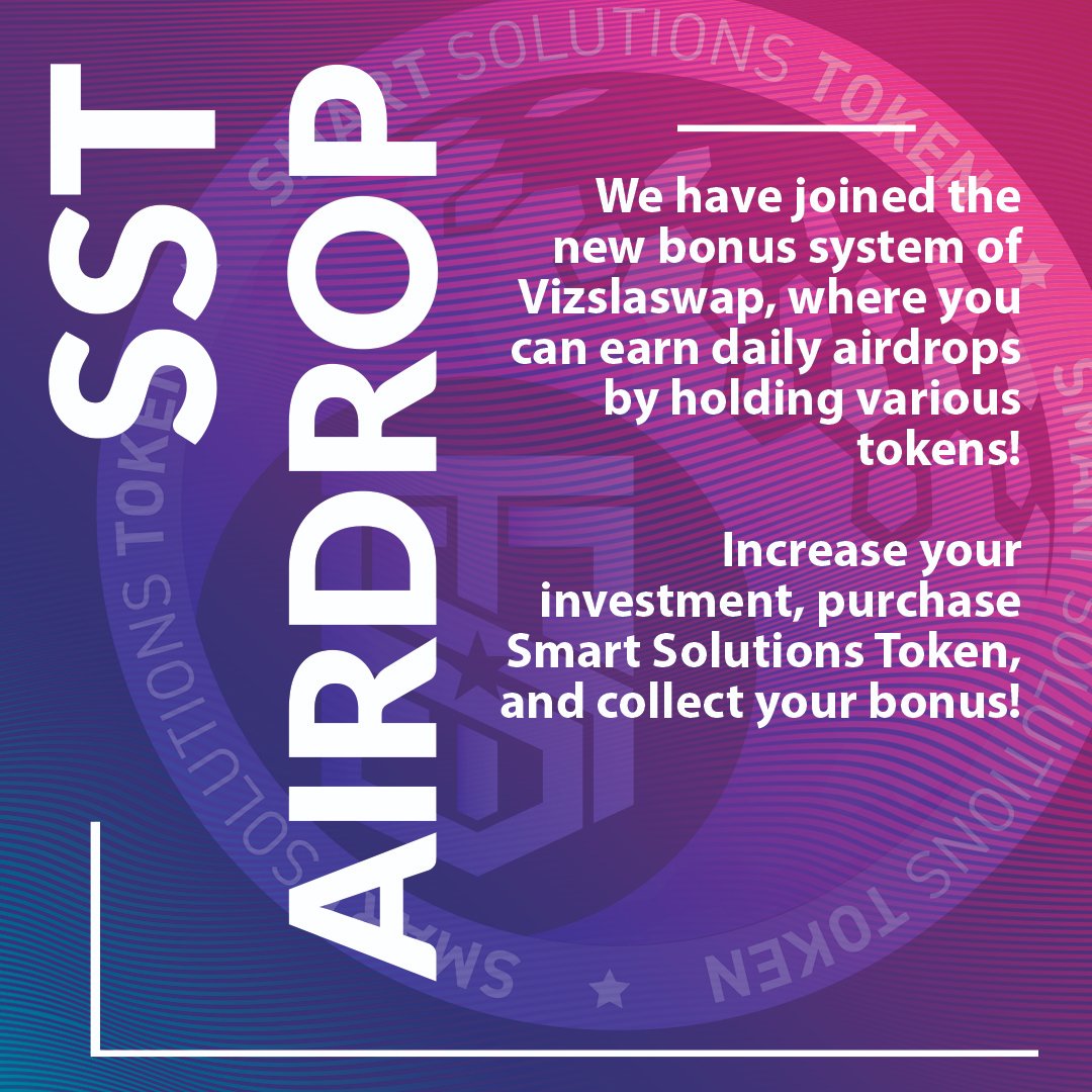 sstcrypto's tweet image. Az SST mostantól része a VizslaSwap bónuszprogramnak! Az Ultimate csomaggal négyszeres jutalmak, többek között SST tokenek is várnak. Ne maradj le!
vizslaswap.com/airdropspackag…