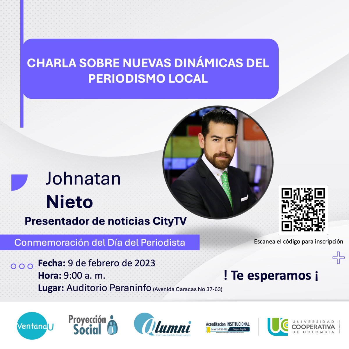 ucooperativabog's tweet photo. #EstudianteUCC 

Si quieres conocer nuevas dinámicas del periodismo local, @jnietoblanco presentador de @Citytv te las compartirá en una charla programada por #ComunicaciónSocialUCC.

En la #UCCBogotá contamos con programas académicos que responden a las dinámicas del contexto. https://t.co/KOirTdmM83