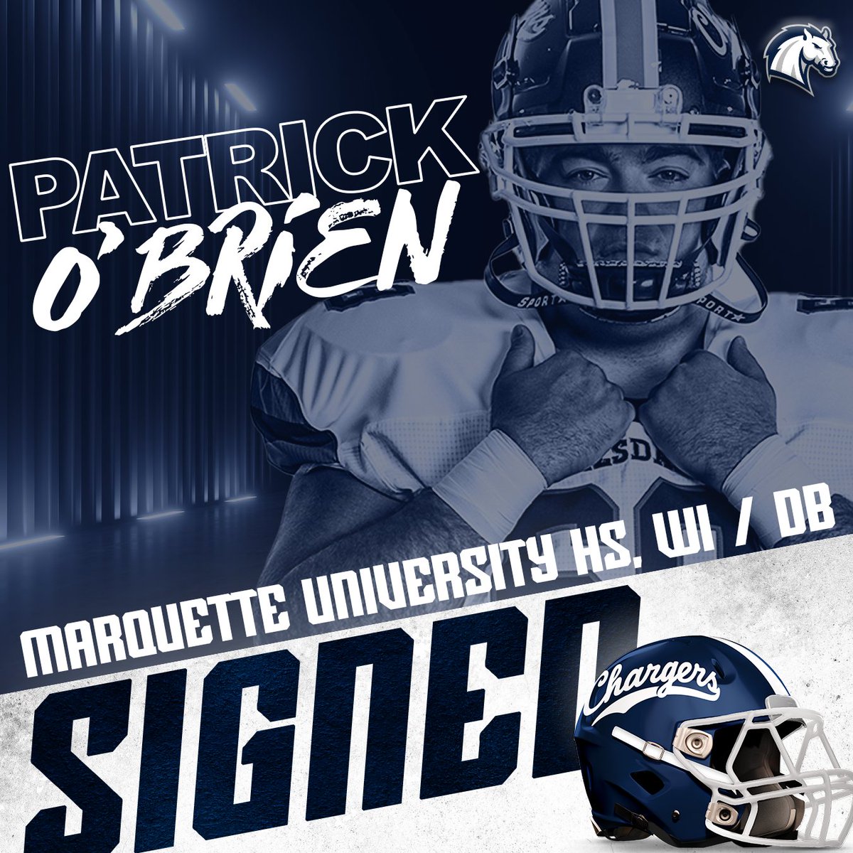 Welcome to Hillsdale Football! ✍️ Patrick O'Brien 🏈 DB ✖️ @pj_obrien24 🏫 Pewaukee, WI ➡️ Hillsdale, MI #NSD24 #ChargeOn