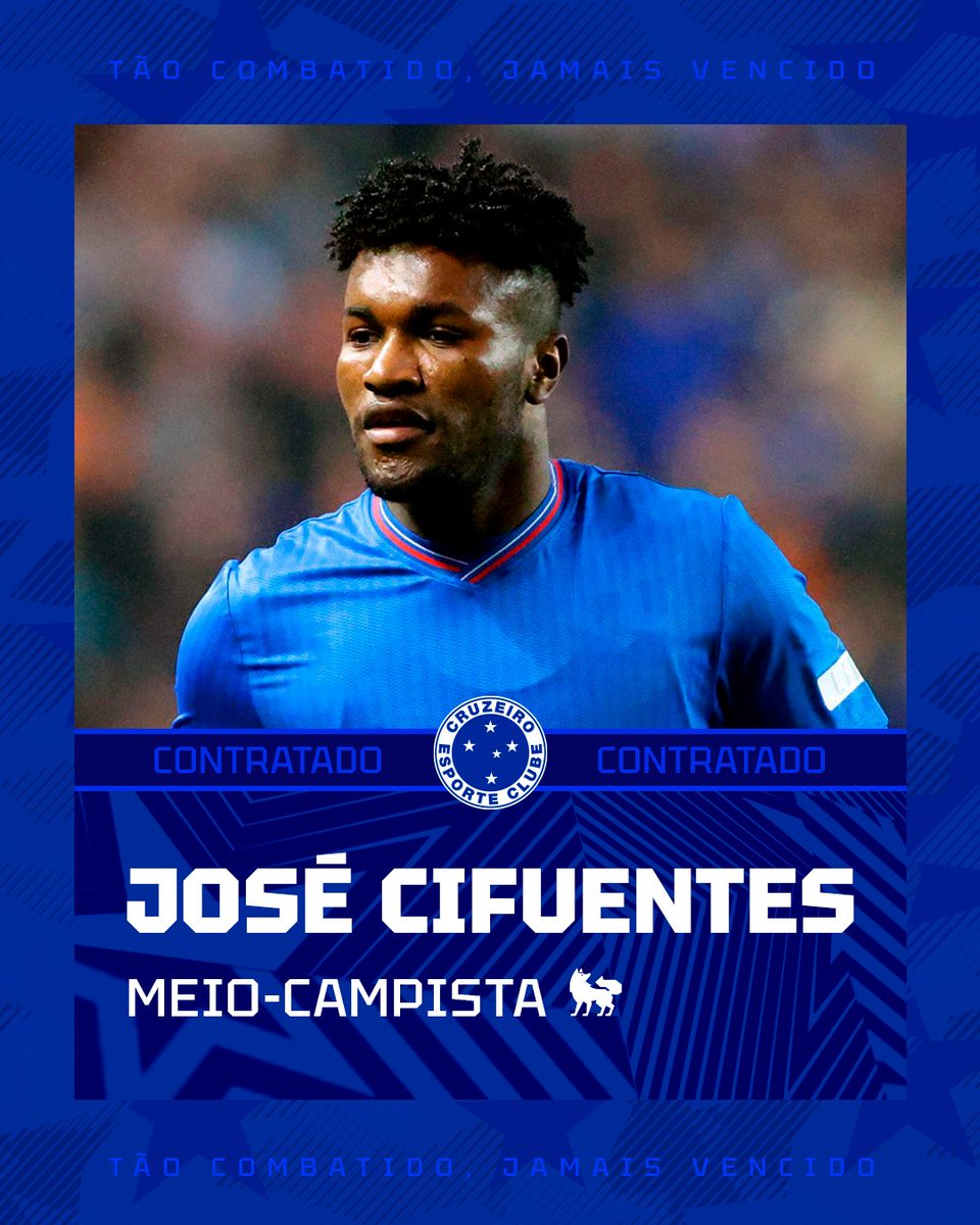 ✍️🇪🇨 SEJA BEM-VINDO, JOSÉ CIFUENTES! O meio-campista de 24 anos está fechado com o Cruzeiro nesta temporada, com contrato por empréstimo até o fim de 2024.

Que seja uma passagem de muitas vitórias no Cabuloso! 👊

#FechadoComOCruzeiro