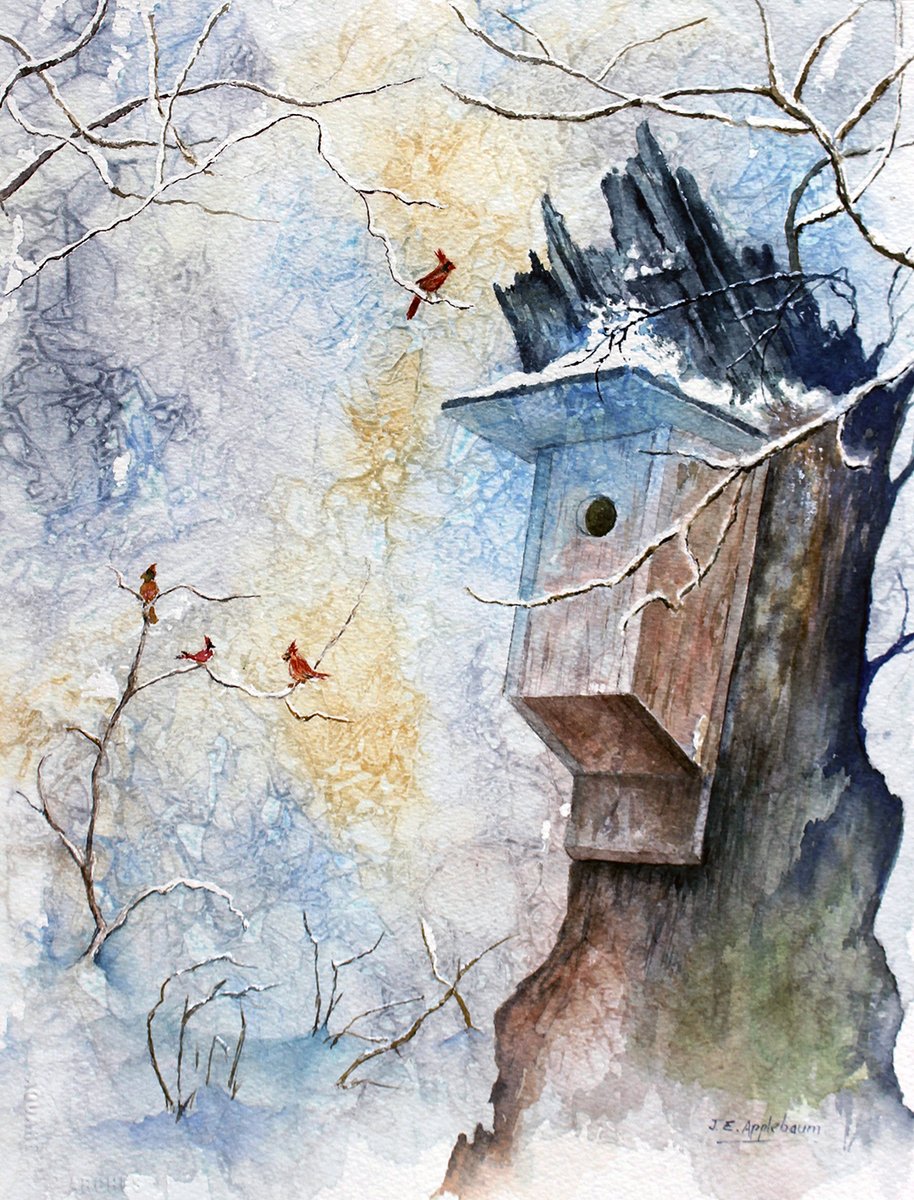 Winter Lodging, watercolor. Artist: Joan Applebaum, Indian River Lakes, NY. 
Artwork of the Week ( #ncprartwork ) is supported by Downtown Artist Cellar:
downtownartistcellar.com