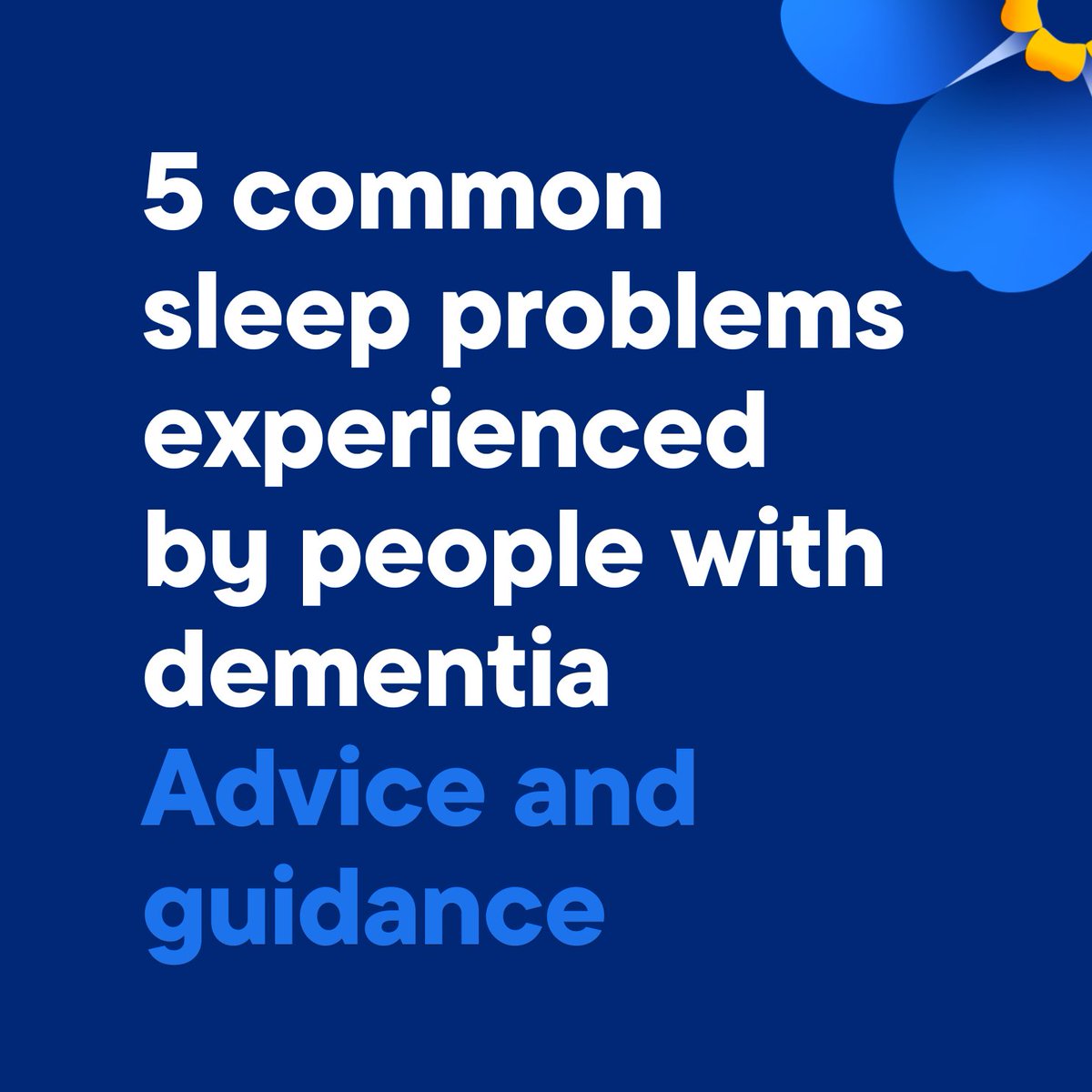 As dementia progresses, the damage to a person’s brain this can affect their sleep. Here are five of the most common sleep problems and tips on how you can support them to sleep better at night. bit.ly/3kXeZKj