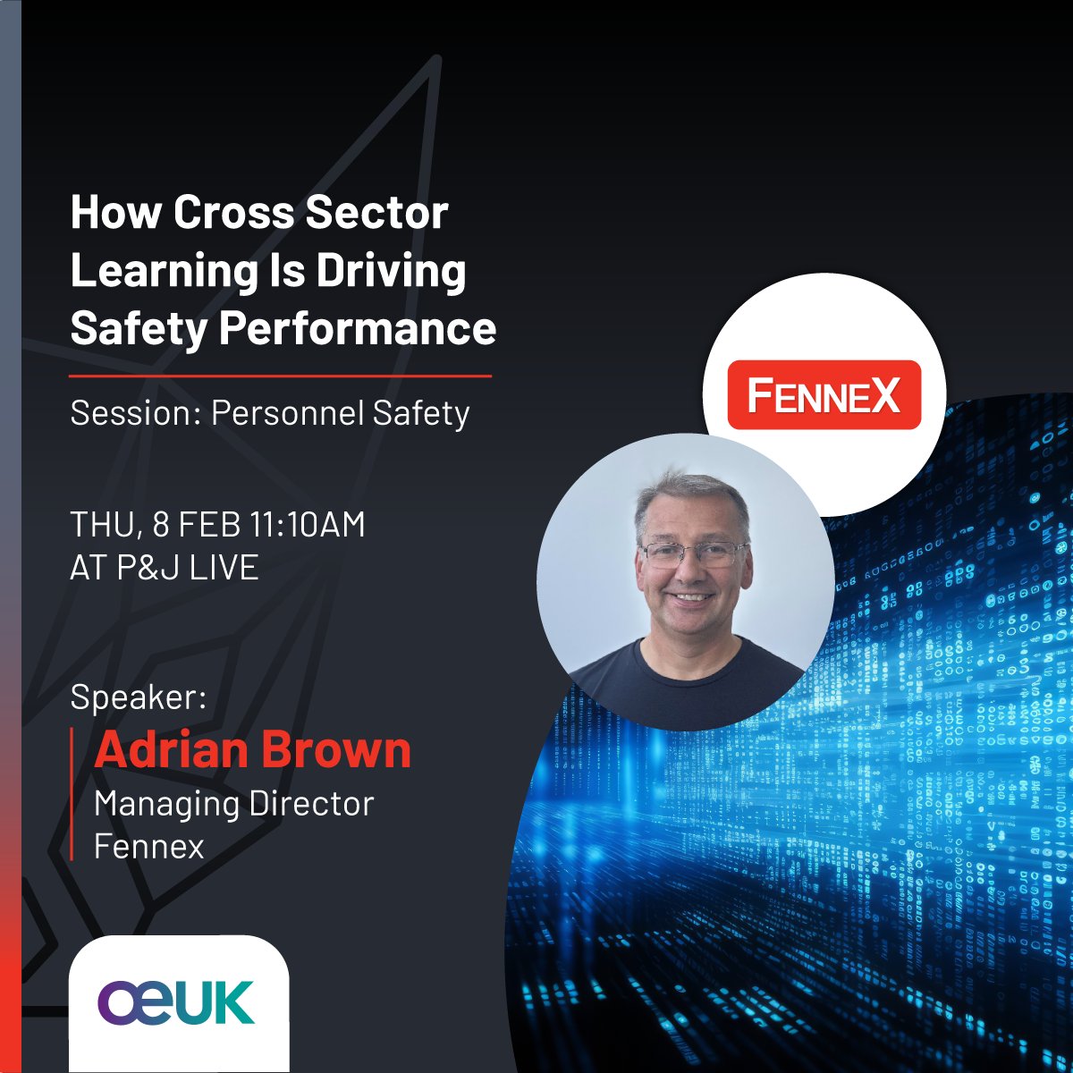 Innovation comes from surprising places! Join Adrian as he shares how Fennex is leveraging cutting edge technology from diverse fields to innovate and improve safety for offshore wind. Adrian is presenting at the <a href="/OEUK_/">Offshore Energies UK</a> HSE Conference on 08.02.24 at P&amp;J Live.
#innovation #safety