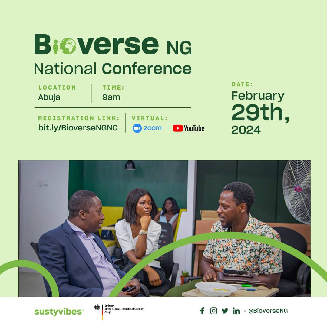 moses_ogunsola's tweet image. Mark it down! The @BioverseNG National Conference is on Feb 29th. Let's come together and make waves on pressing environmental issues facing Nigeria and our world. The time is now! 
 #BioverseNG #onewithnature #Biodiversity