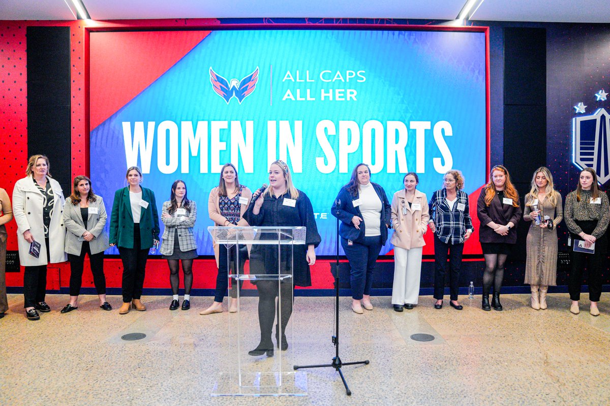Capitals's tweet photo. In celebration of National Girls and Women in Sports Day, we hosted 150 of the brightest minds in the DMV last night at the 'Women in Sports Networking Event' at District E.

Excited to see what the future holds with these rising stars leading the way!

#NGWSD | #ALLCAPSALLHER https://t.co/zWISsrmM6w