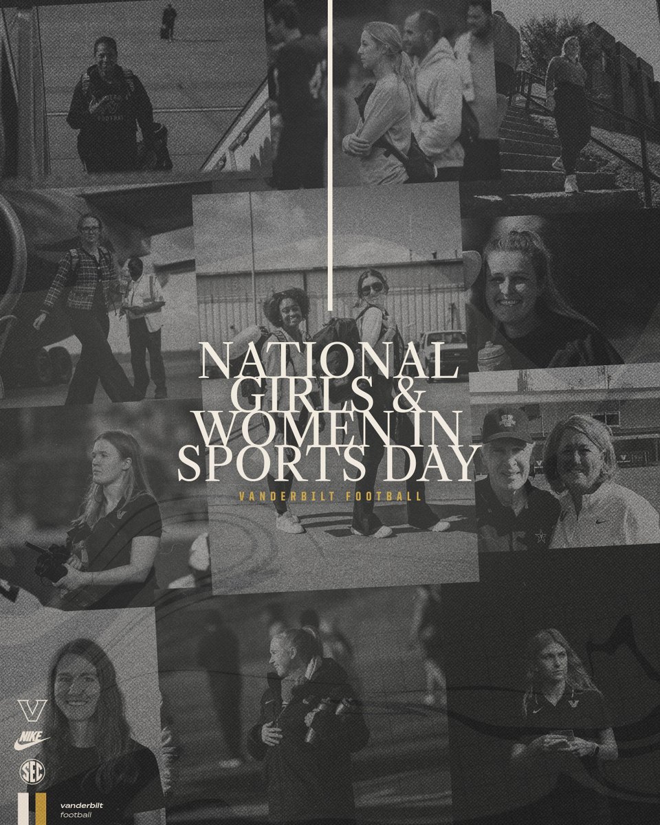 Happy National Girls and Women in Sports Day 🖤💛 Thank you to all the @VandyFootball female staff and women who are part of this family! #AnchorDown | #NGWSD