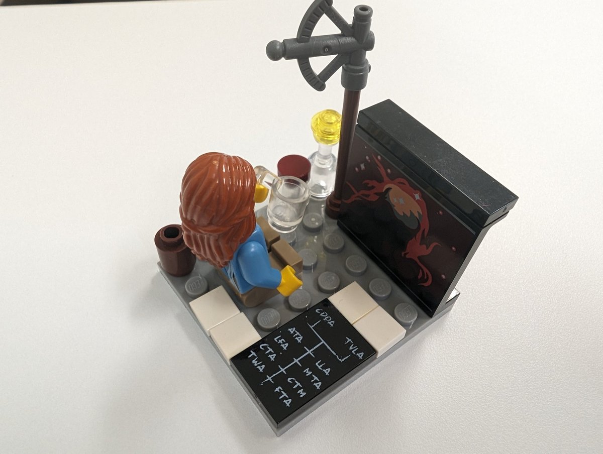My daughter came with me to the lab on Monday since it was a holiday here and school was closed. She played with my science Legos in the office and left me her construction of how she sees me working. 😍 #AcademicMom #WomenInScience @AcademicMamas