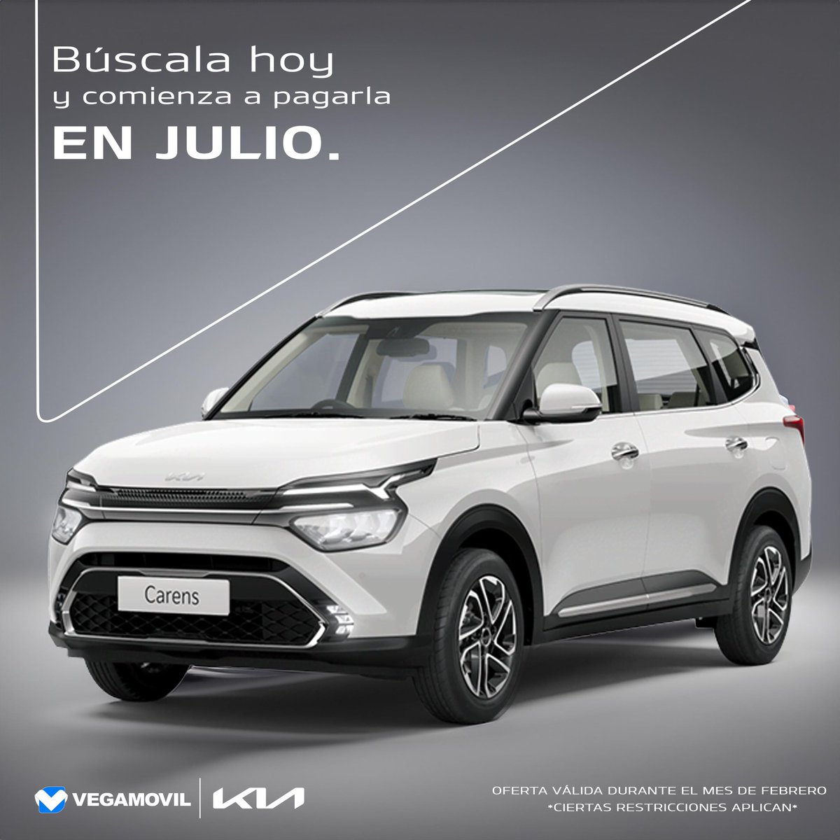 Búscala hoy, paga tu primera cuota en Julio 2024!

Desde 20% de inicial.

Kia Carens!

Más información vía whatsapp al 809-242-8208

Vegamovil, ¡Vamos Más Allá!

Oferta válida hasta el 29 de Febrero 2024 / Algunas Restricciones Aplican.