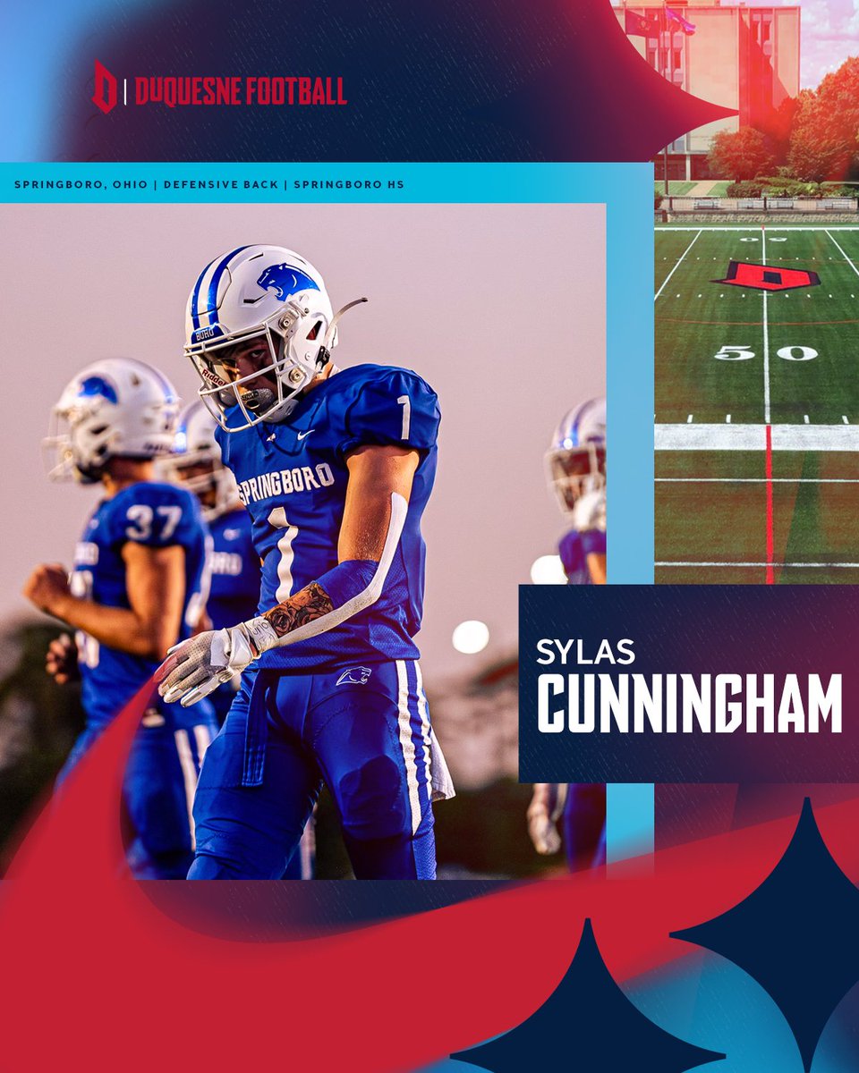 Duquesne Football (@duqfb) on Twitter photo Welcome to the Bluff!
๐๐ฒ๐ฅ๐๐ฌ ๐๐ฎ๐ง๐ง๐ข๐ง๐ ๐ก๐๐ฆ
๐น Springboro, Ohio
๐น Defensive Back
#GoDukes | <a href="/SylasCunningham/">Sylas Cunningham</a> Welcome to the Bluff!
๐๐ฒ๐ฅ๐๐ฌ ๐๐ฎ๐ง๐ง๐ข๐ง๐ ๐ก๐๐ฆ
๐น Springboro, Ohio
๐น Defensive Back
#GoDukes | <a href="/SylasCunningham/">Sylas Cunningham</a>