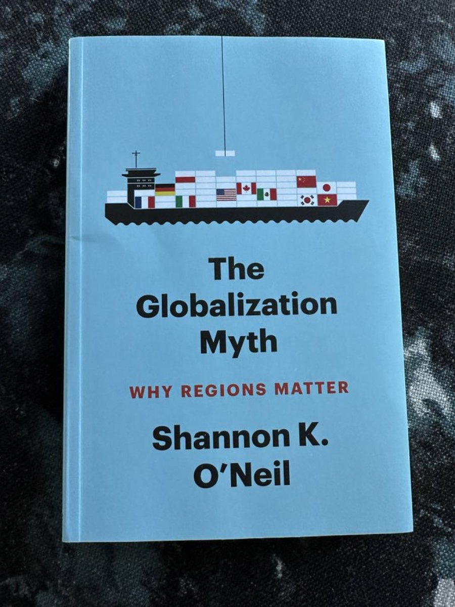 Amazing book by @shannonkoneil. It totally transformed my thinking on globalization Integrated, regional supply chains & consumer markets (eg NAFTA, EU, East/Southeast Asia) account for most global trade