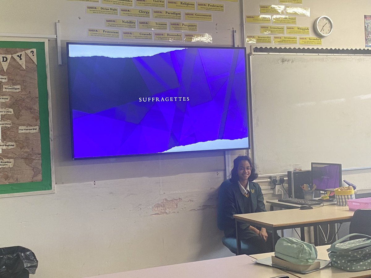 NWSGHistory's tweet photo. Two fab presentations from our @NewsteadWood Year 7 members today- thank you Tripti and April! #WeAreNewstead https://t.co/ZAZ9S4O2NZ