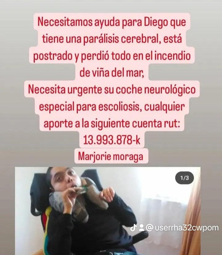 <a href="/meganoticiascl/">Meganoticias</a> Diego tiene 20 años y necesita una silla de ruedas especial