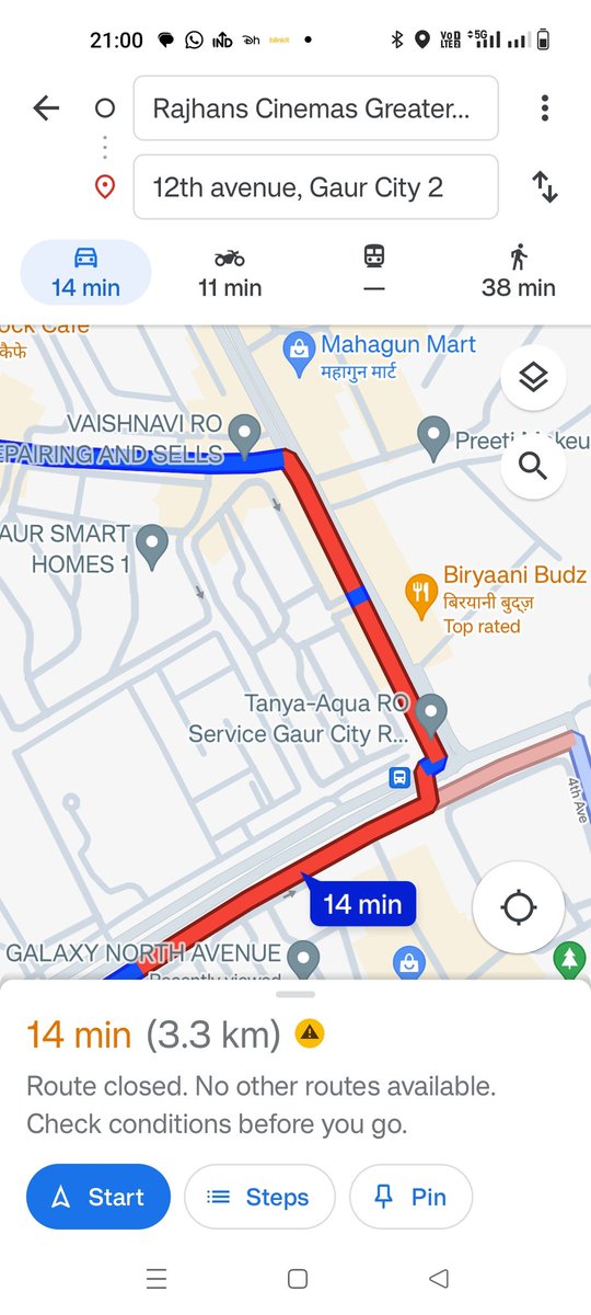 It's just chaos in and around Gaur chowk and city. It took me almost 40mins to reach 12th Avenue from Rajhans mall. <a href="/OfficialGNIDA/">Greater Noida Industrial Development Authority</a> is not interested in building infra for public convenience. This is the sad life of tax payers 😔
#greaternoidawestjamagain
